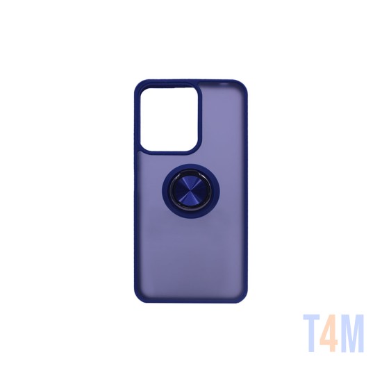 Funda con Anillo de Soporte para Xiaomi Redmi 13C/Poco C65 Azul Ahumado